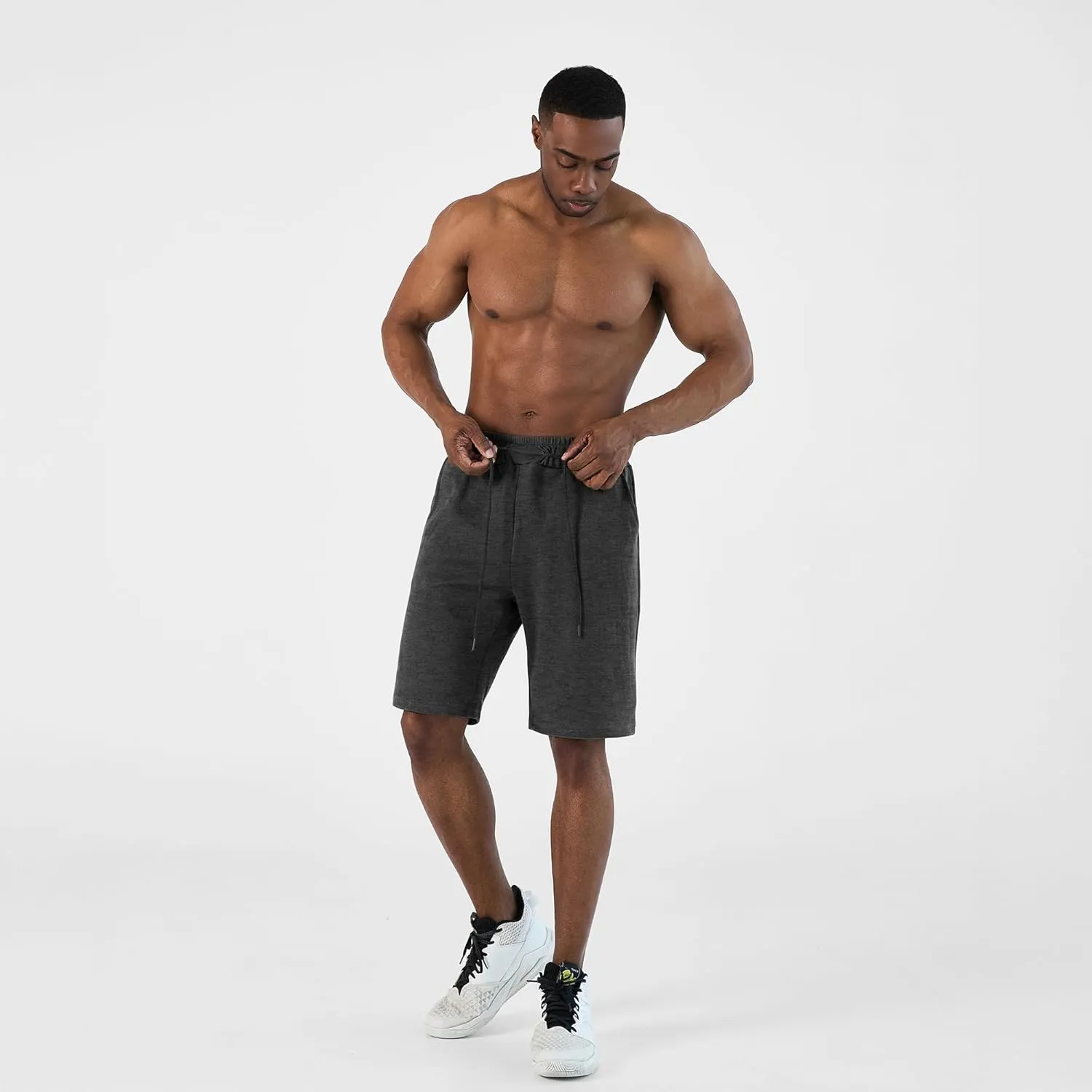 Ohoo Men's Athletic Sweat Shorts Lightweight Casual Workout Lounge Shorts with Comfort Fit