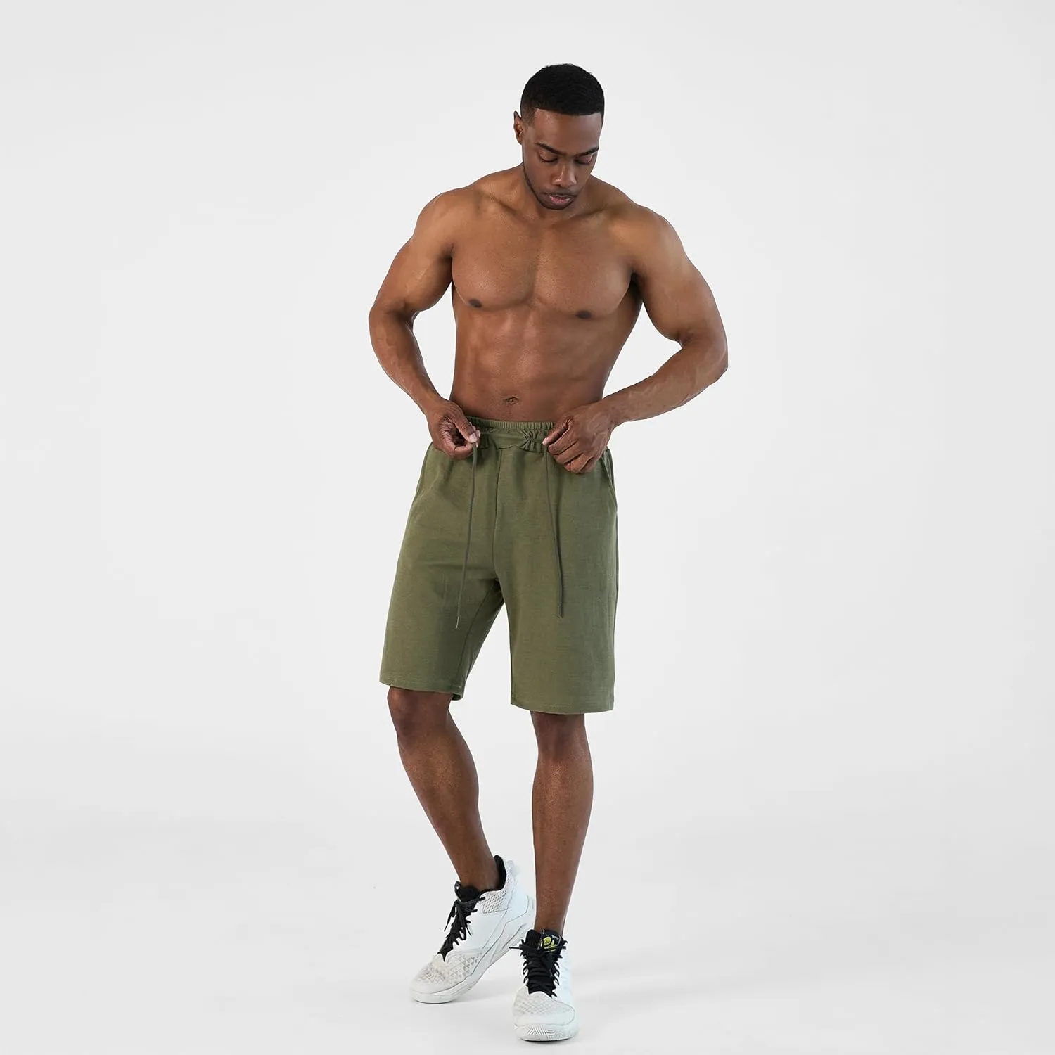 Ohoo Men's Athletic Sweat Shorts Lightweight Casual Workout Lounge Shorts with Comfort Fit