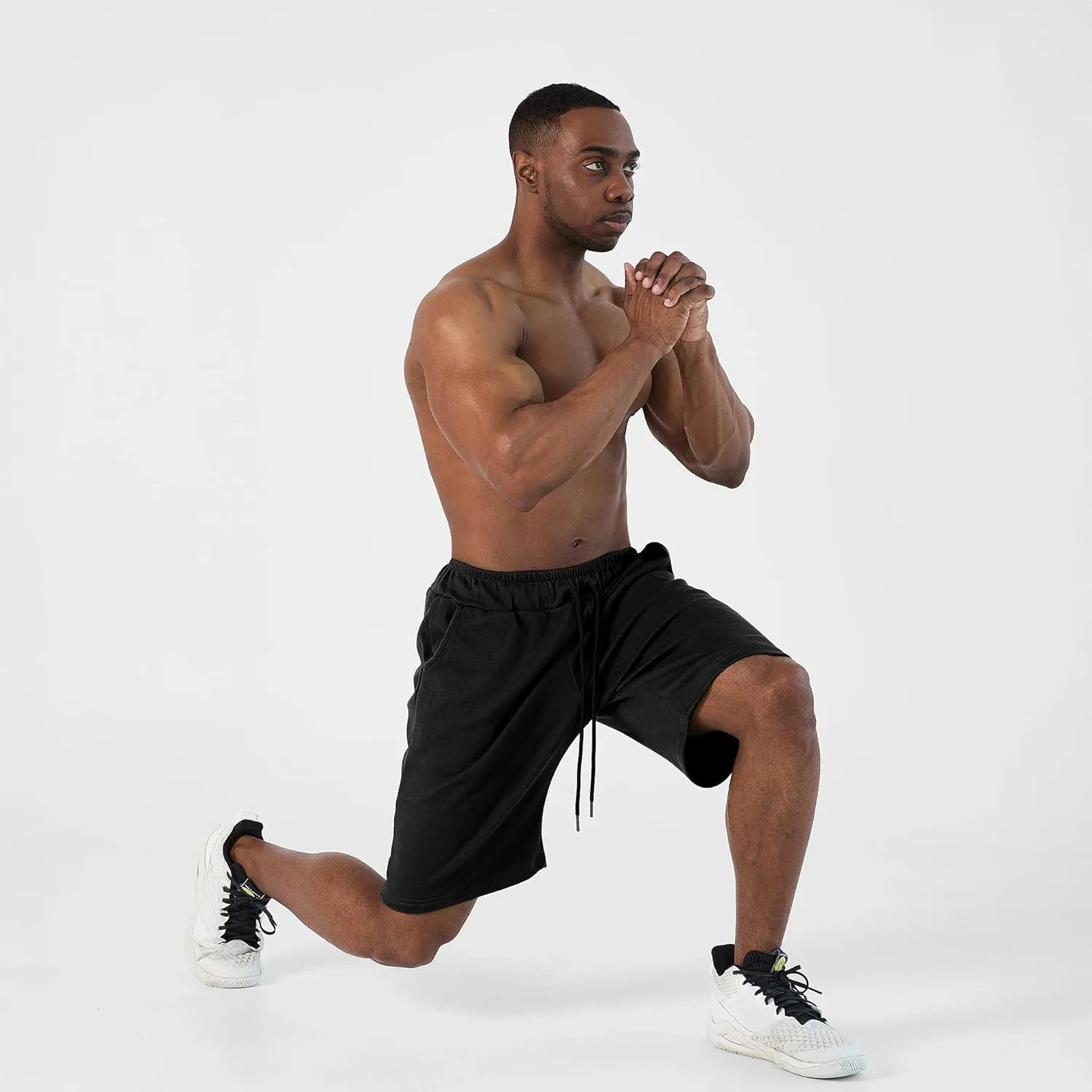 Ohoo Men's Athletic Sweat Shorts Lightweight Casual Workout Lounge Shorts with Comfort Fit