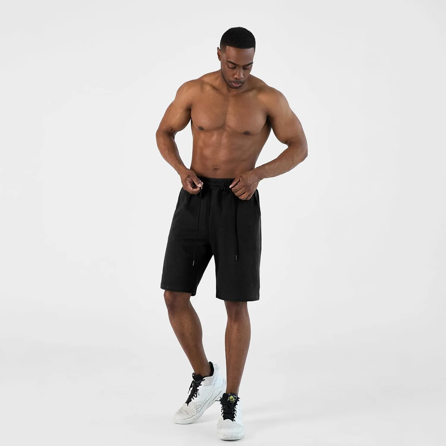 Ohoo Men's Athletic Sweat Shorts Lightweight Casual Workout Lounge Shorts with Comfort Fit