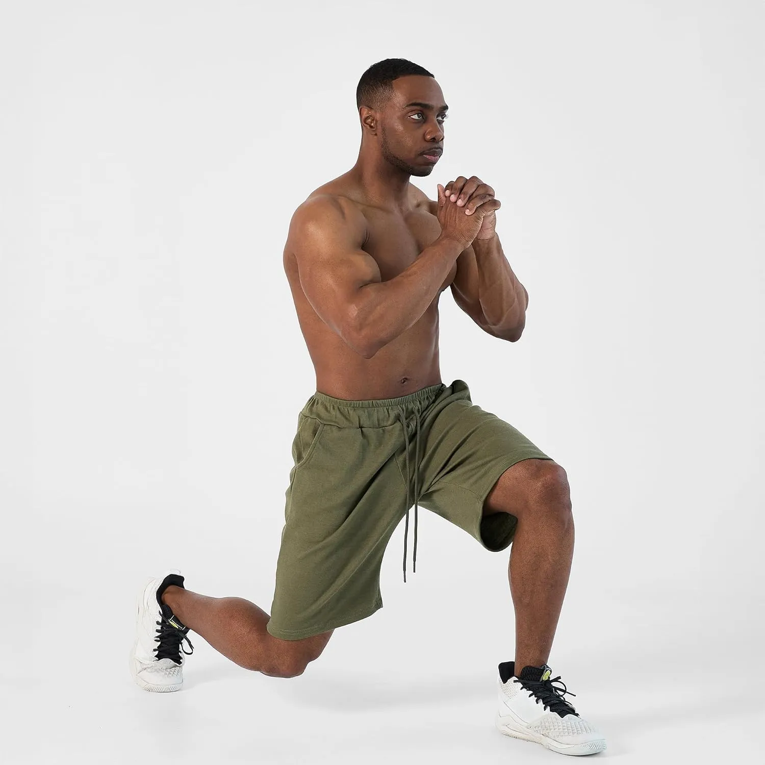 Ohoo Men's Athletic Sweat Shorts Lightweight Casual Workout Lounge Shorts with Comfort Fit