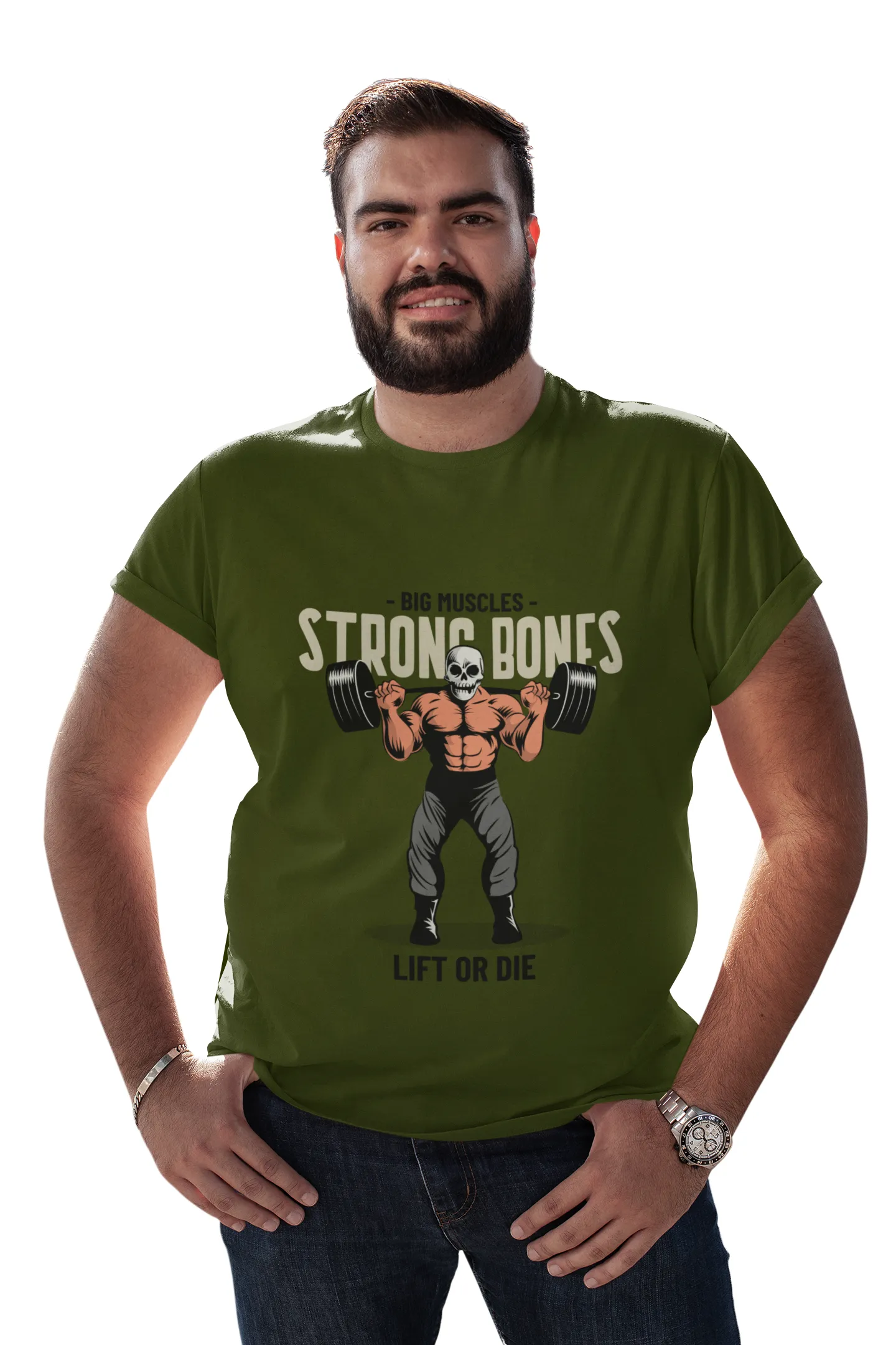 OliveGreen Lift Or Die Plus-size T-Shirt