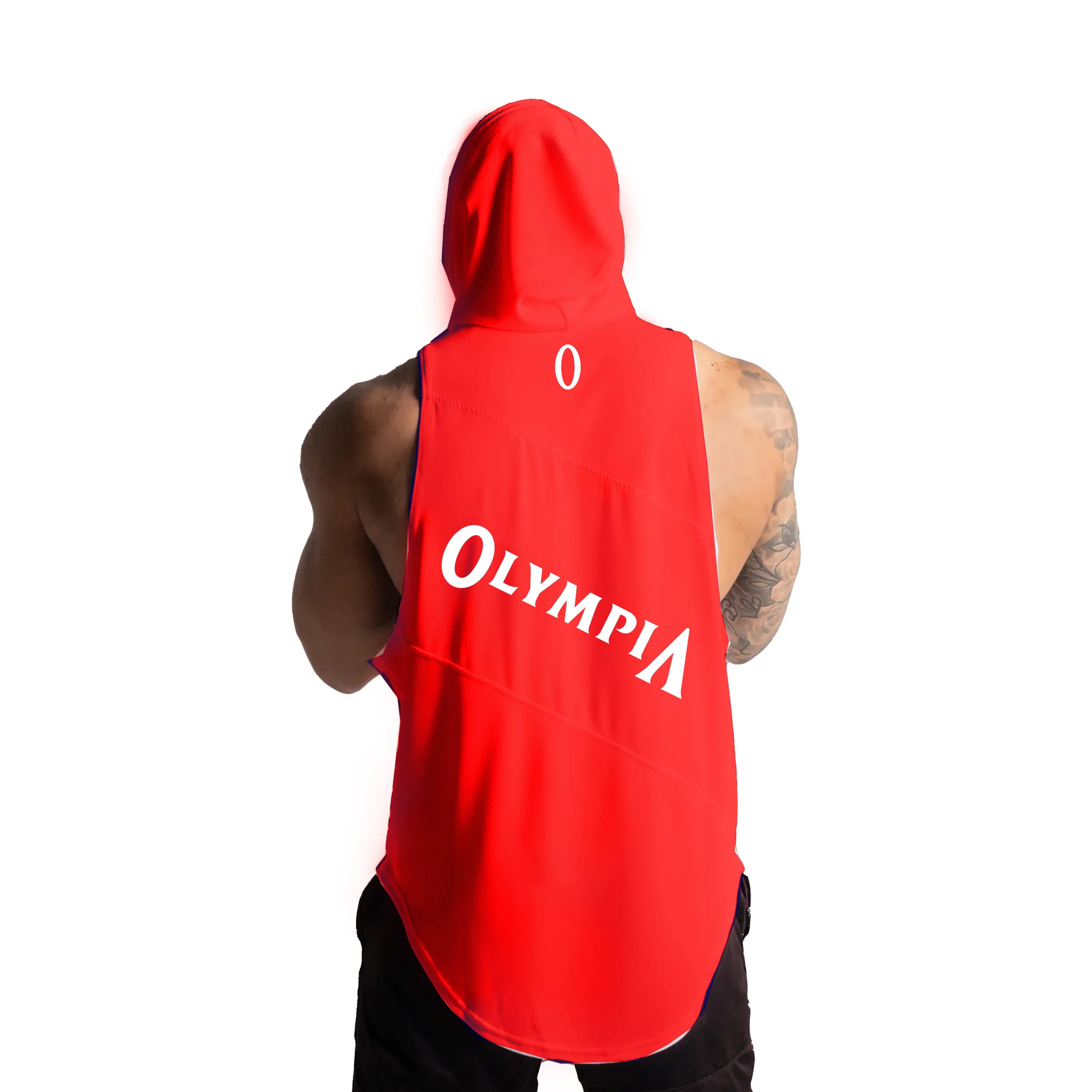 Olympia Red Sleeveless Hoodie 3 Panel