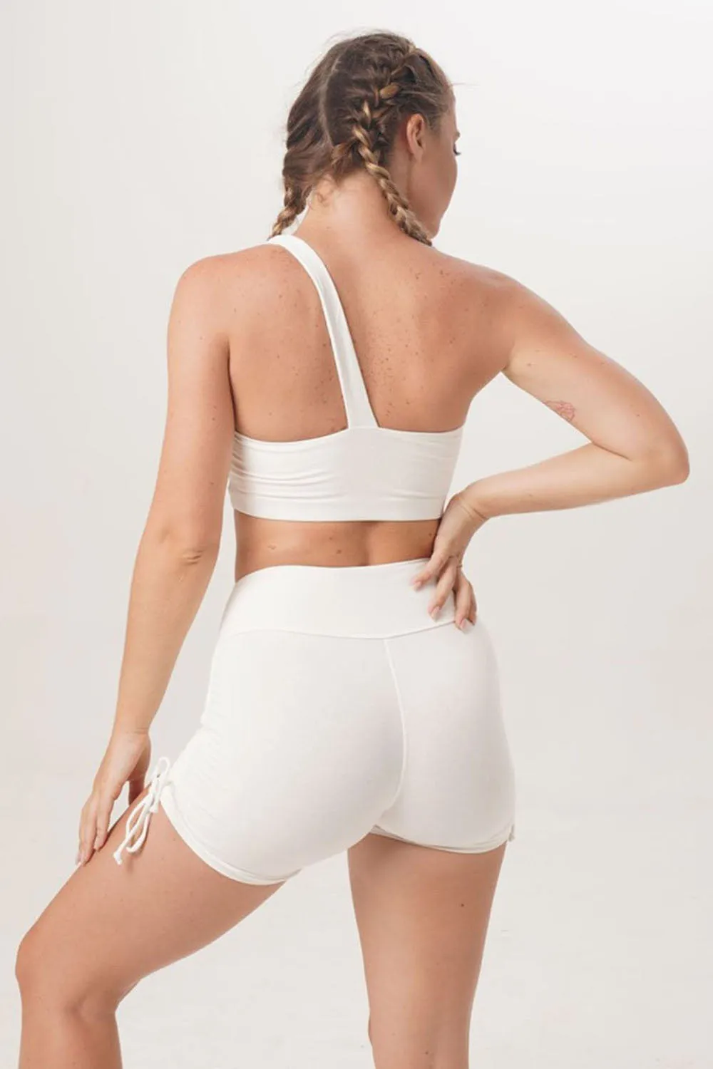 One shoulder Top White