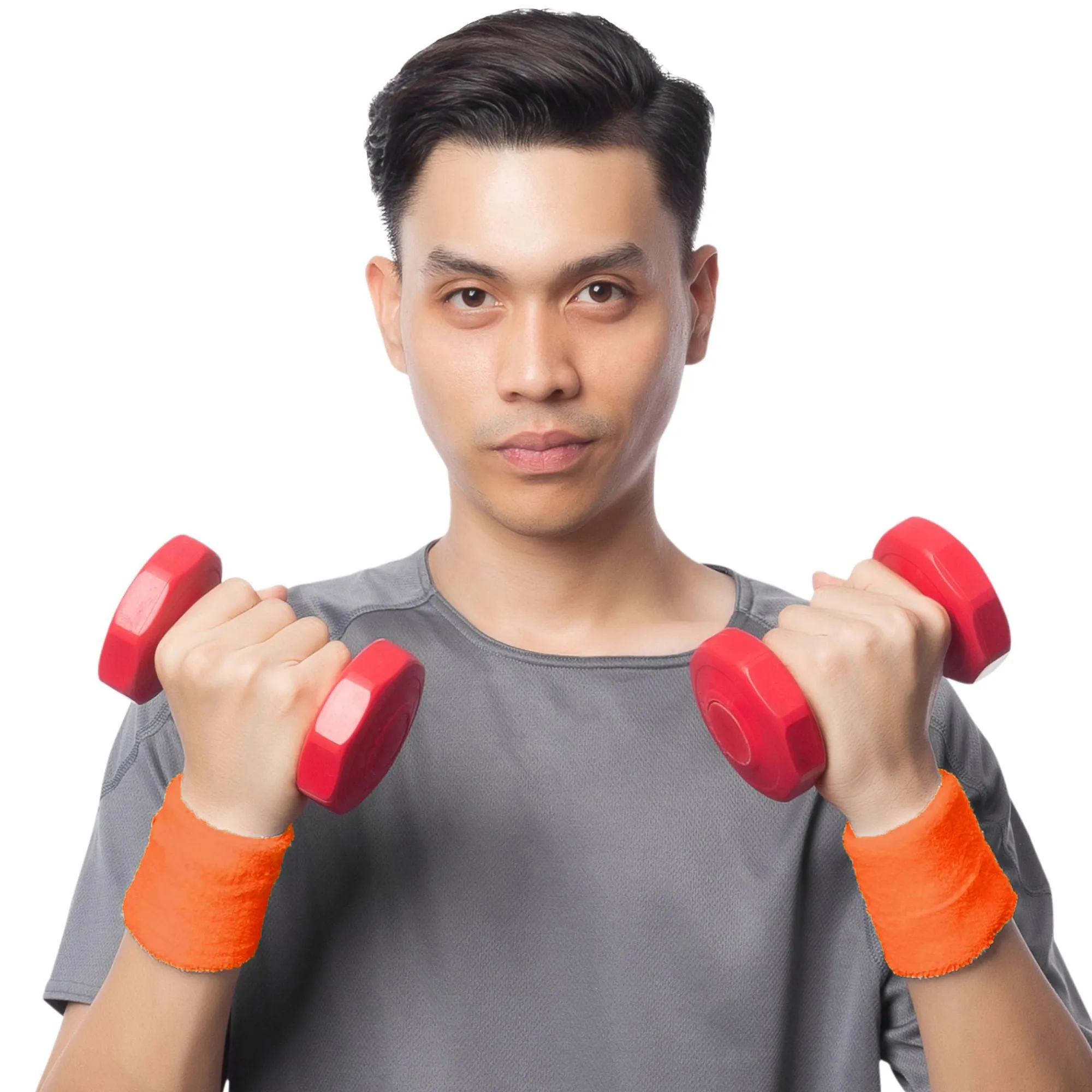 Orange Wrist Sweatbands - 2 Pack