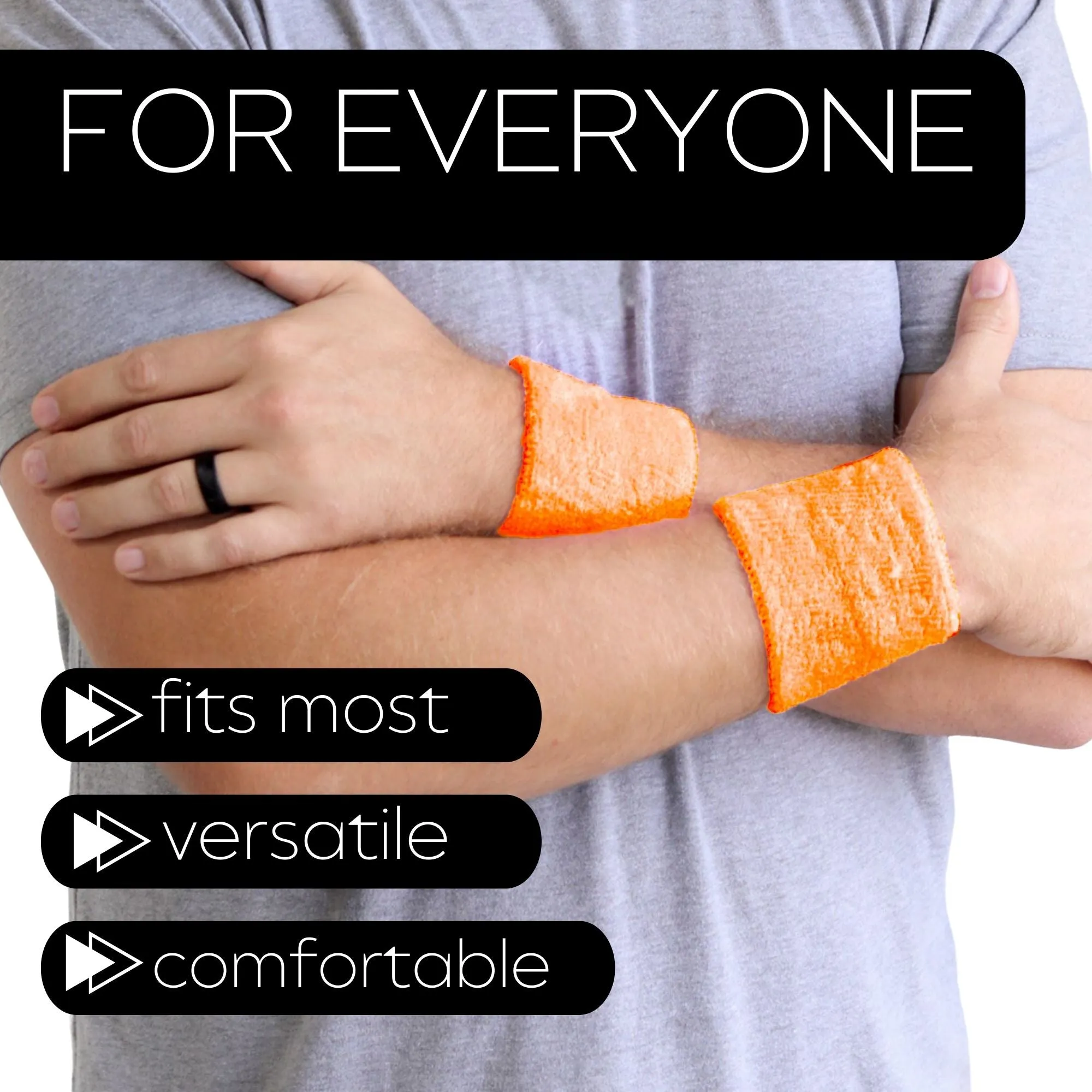 Orange Wrist Sweatbands - 2 Pack