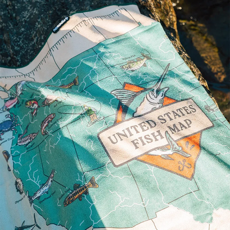 Original Towel: United States Fish Map