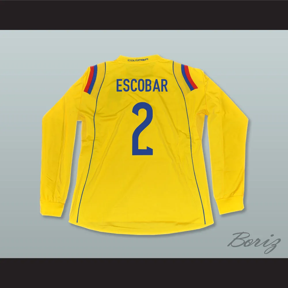 Pablo Escobar 2 Colombia Yellow Long Sleeve Football Soccer Jersey
