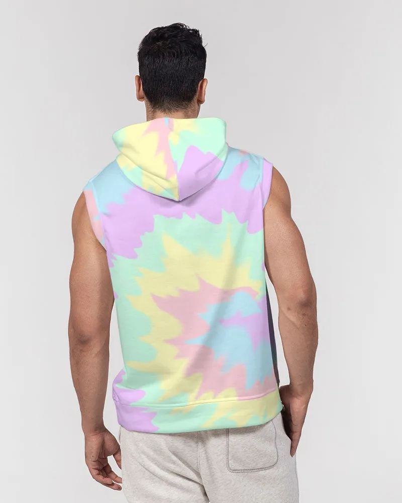 Pastel Smash Tie Dye Men's Premium Heavyweight Sleeveless Hoodie