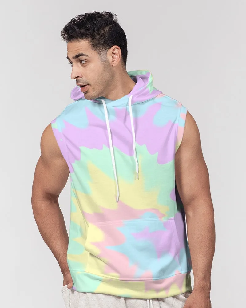Pastel Smash Tie Dye Men's Premium Heavyweight Sleeveless Hoodie
