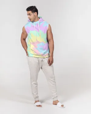 Pastel Smash Tie Dye Men's Premium Heavyweight Sleeveless Hoodie
