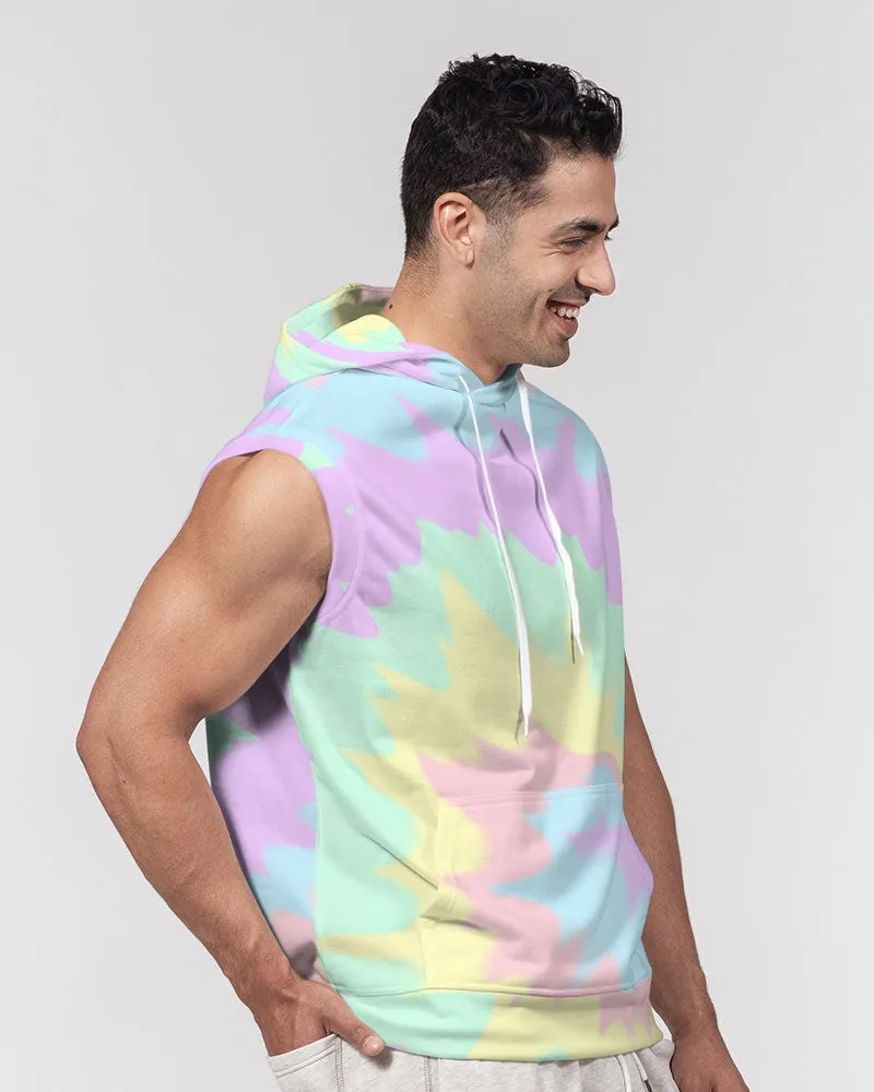 Pastel Smash Tie Dye Men's Premium Heavyweight Sleeveless Hoodie