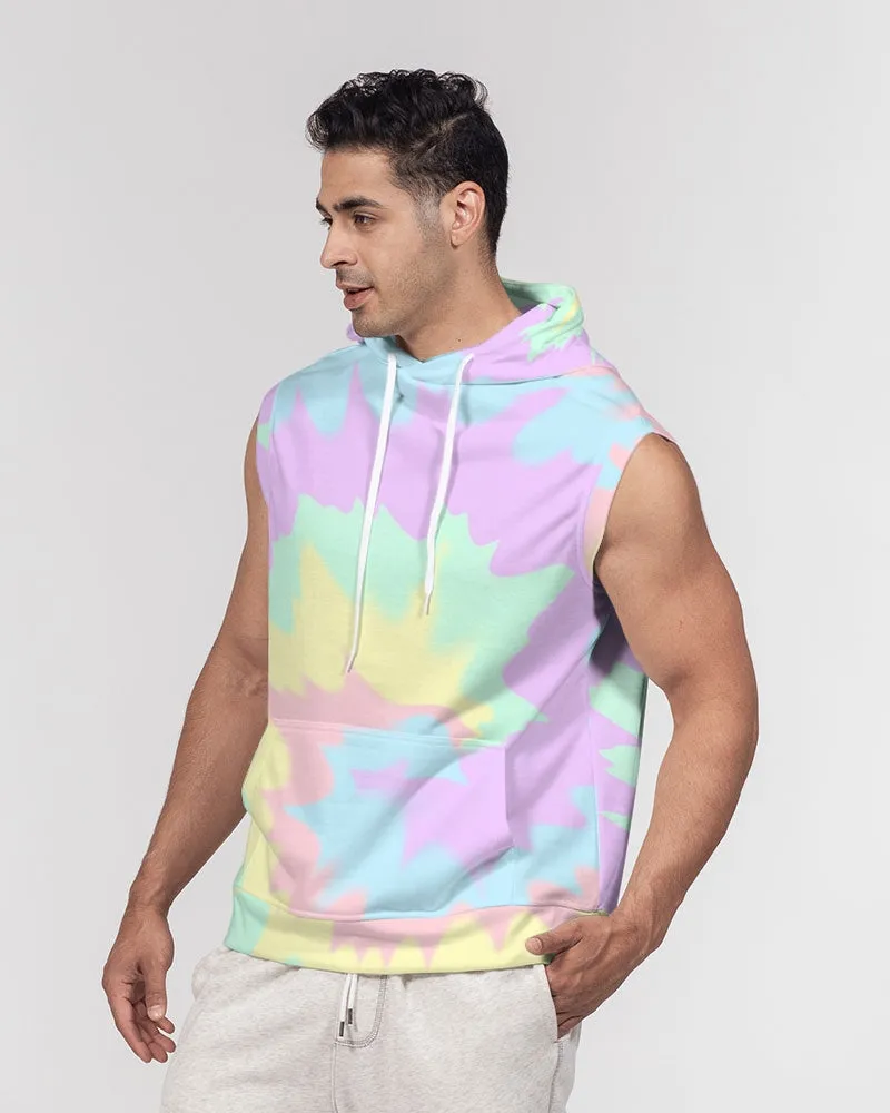 Pastel Smash Tie Dye Men's Premium Heavyweight Sleeveless Hoodie