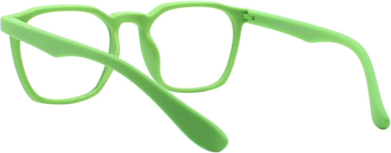 PASTL Kid's Blue Light Blocker Glasses Soft Flexible Square Frame Girls Boys UV
