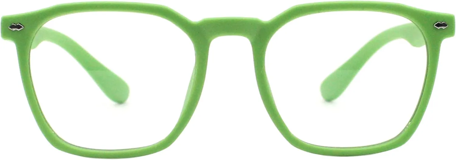 PASTL Kid's Blue Light Blocker Glasses Soft Flexible Square Frame Girls Boys UV