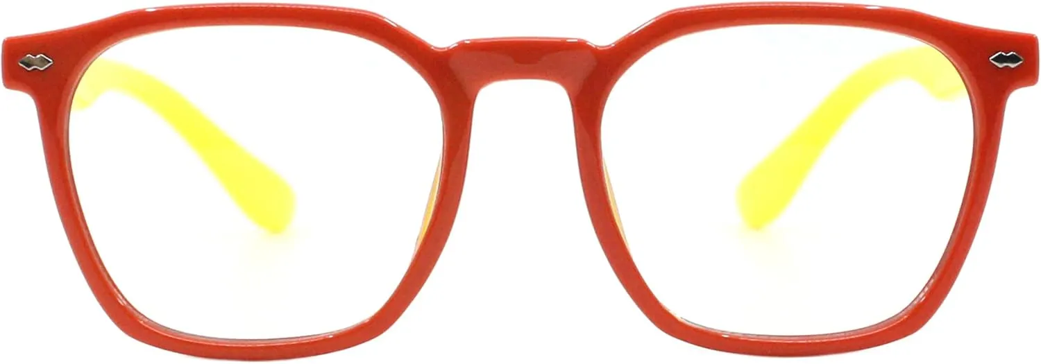 PASTL Kid's Blue Light Blocker Glasses Soft Flexible Square Frame Girls Boys UV