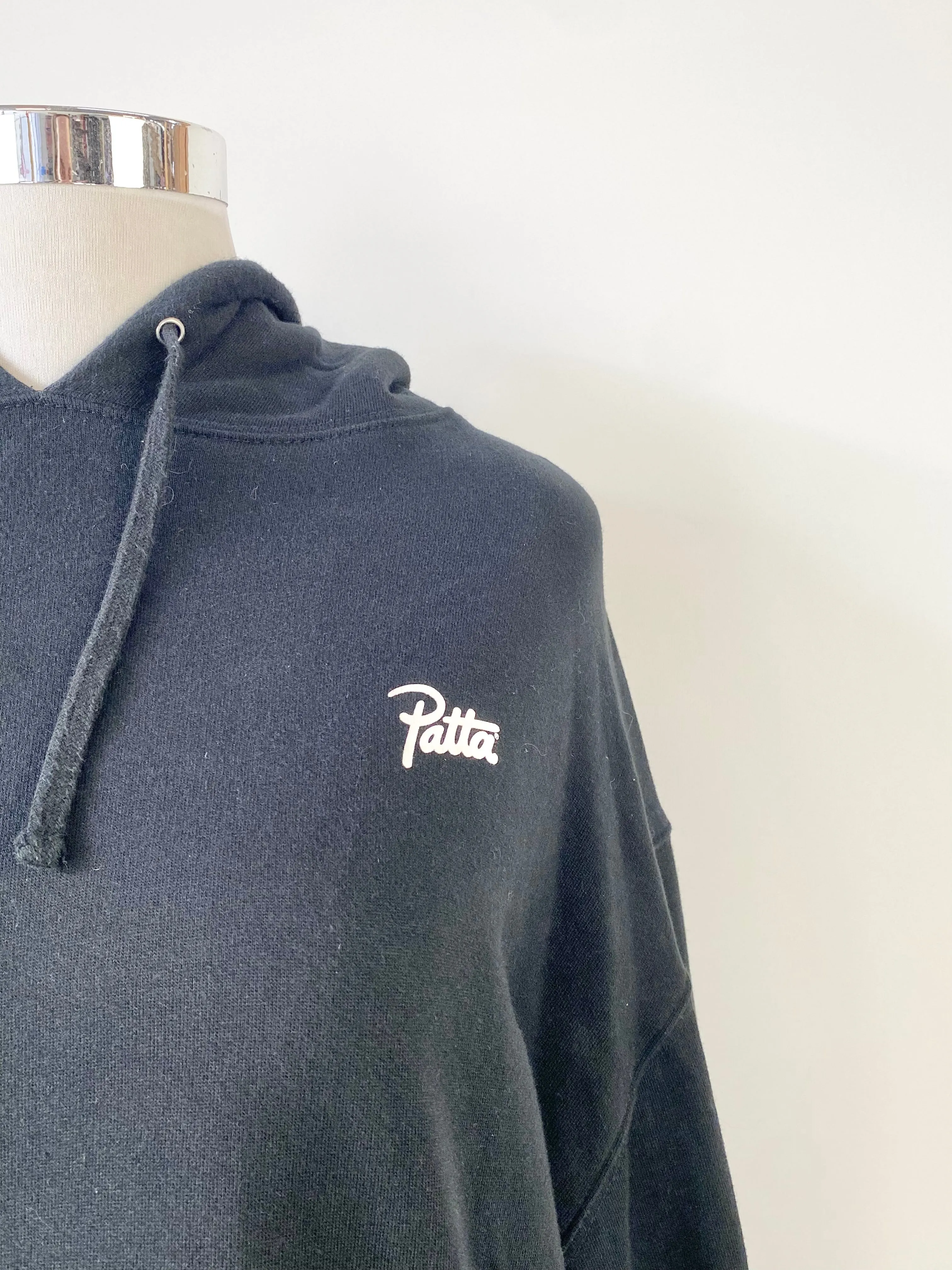 Patta Clothing Black Rose Embroidered Hoodie - XL