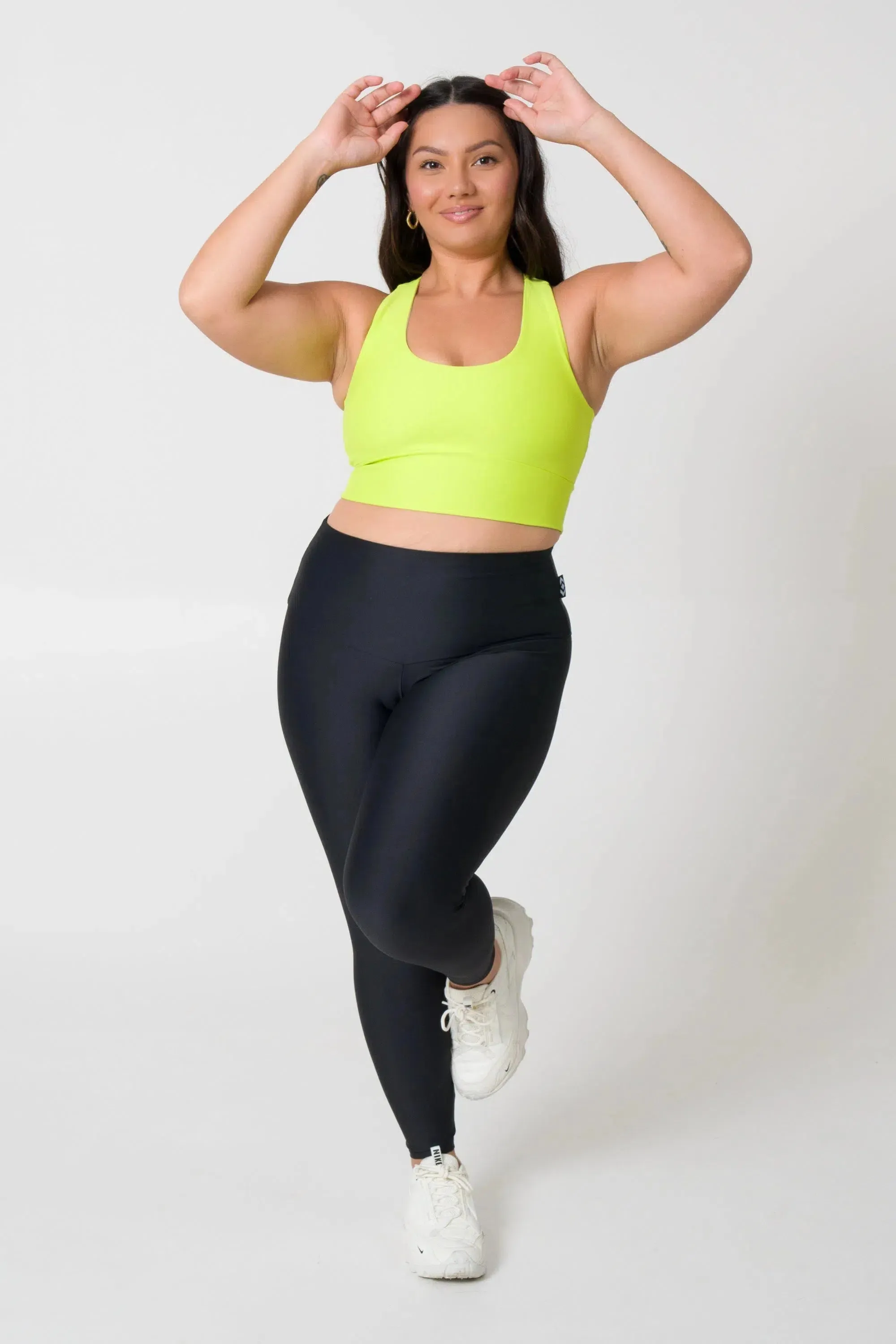 Performance T Back Comfort Crop Top - Neon Yellow