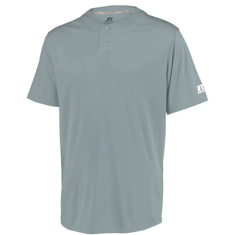 Performance Two-Button Solid Baseball Grey Jersey