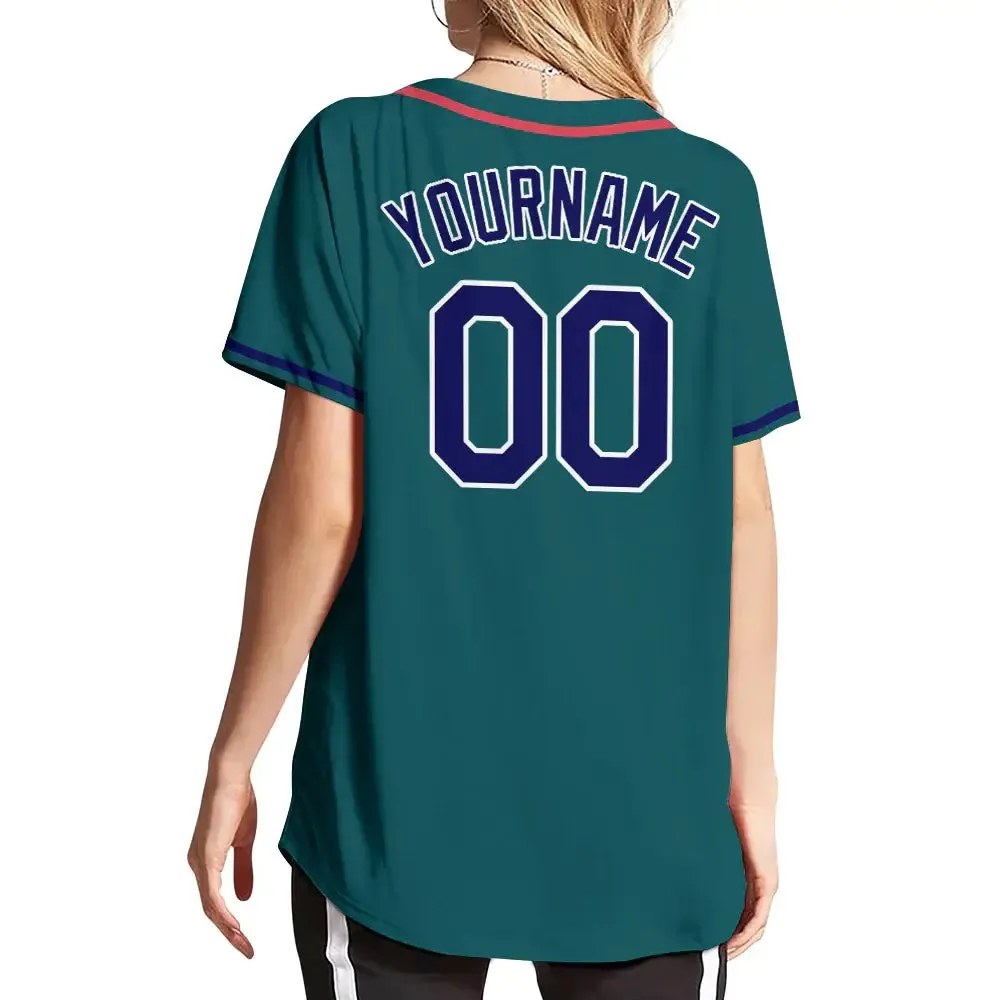 Personalized Gray Red Royal Pinstripe Baseball Shirt