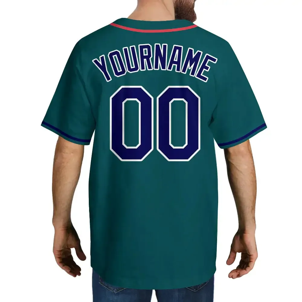 Personalized Gray Red Royal Pinstripe Baseball Shirt