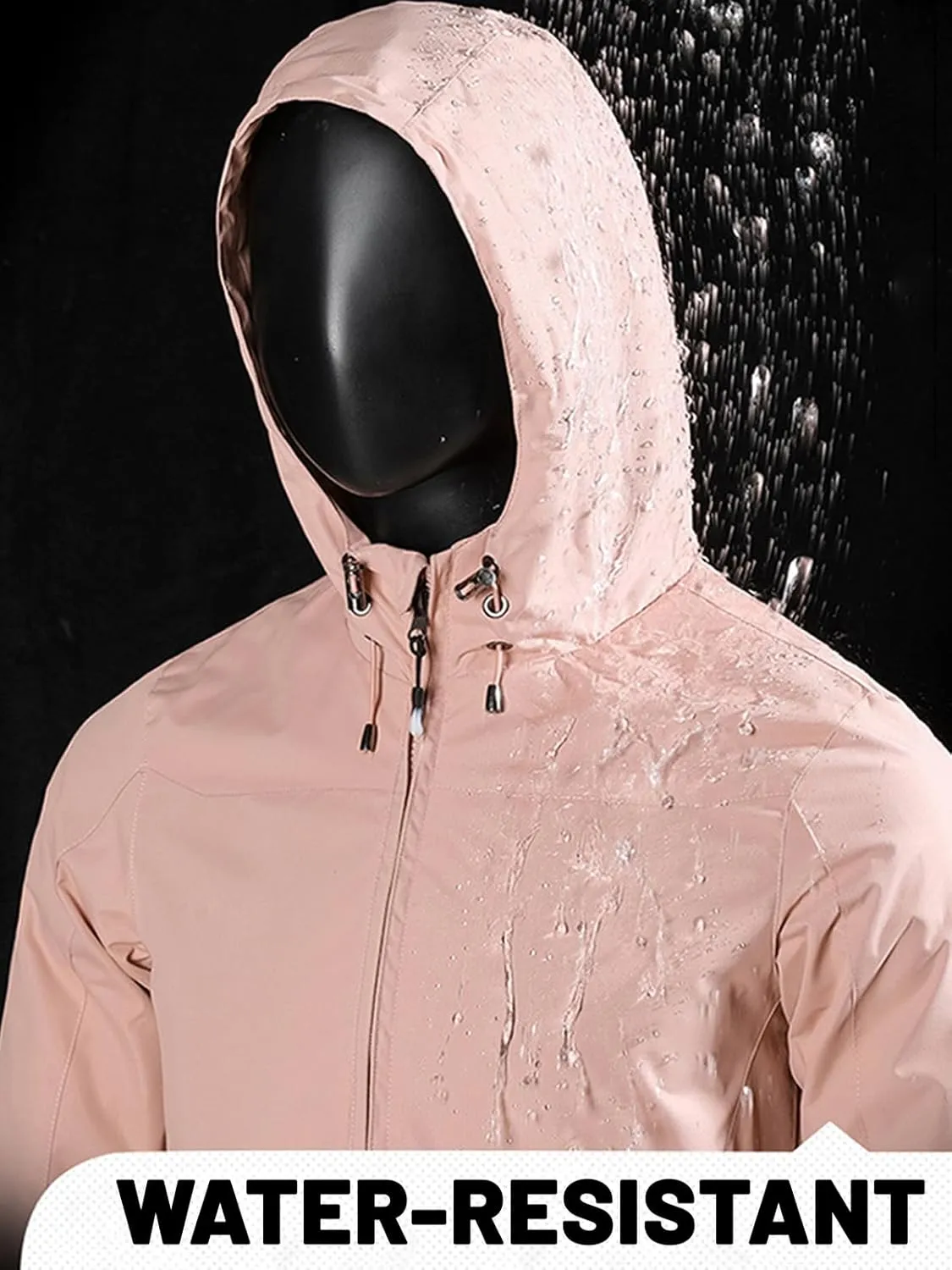 Personalized Women's Waterproof Rain Jacket Custom Lightweight Raincoat Hooded Outdoor Softshell Windbreaker