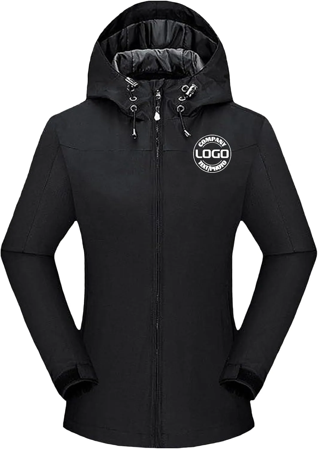 Personalized Women's Waterproof Rain Jacket Custom Lightweight Raincoat Hooded Outdoor Softshell Windbreaker