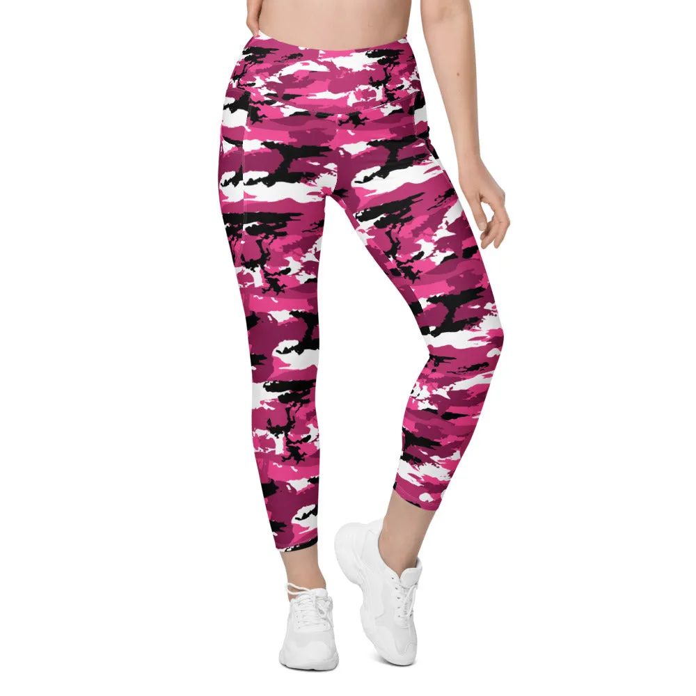 Pink Camo Leggings with Pockets