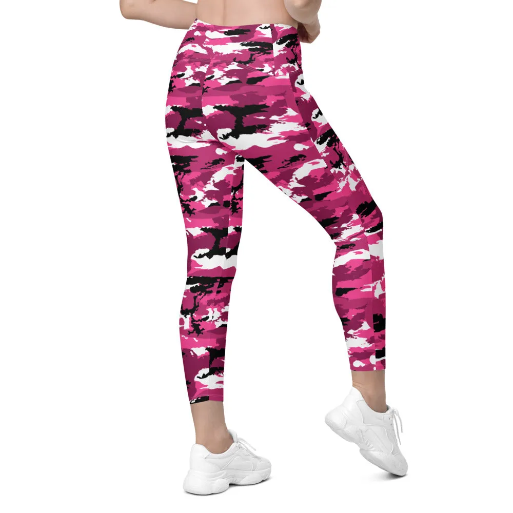 Pink Camo Leggings with Pockets