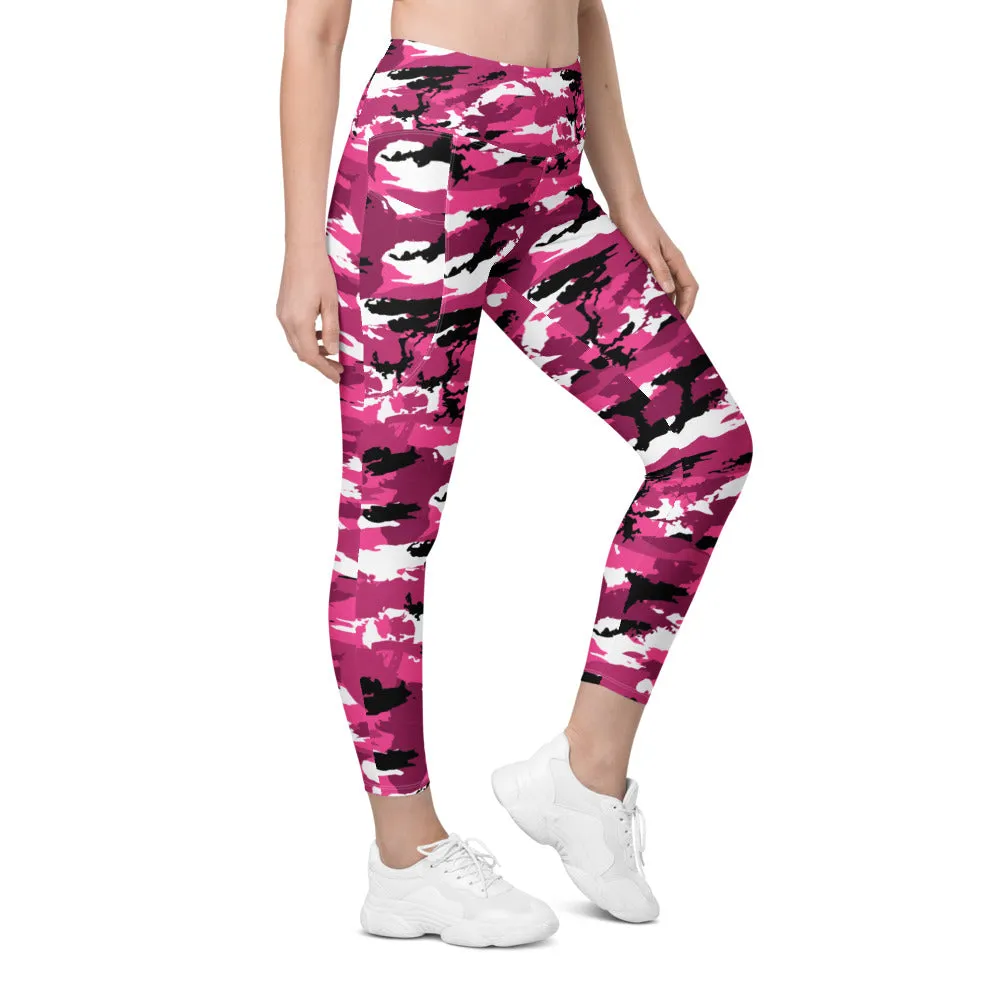 Pink Camo Leggings with Pockets