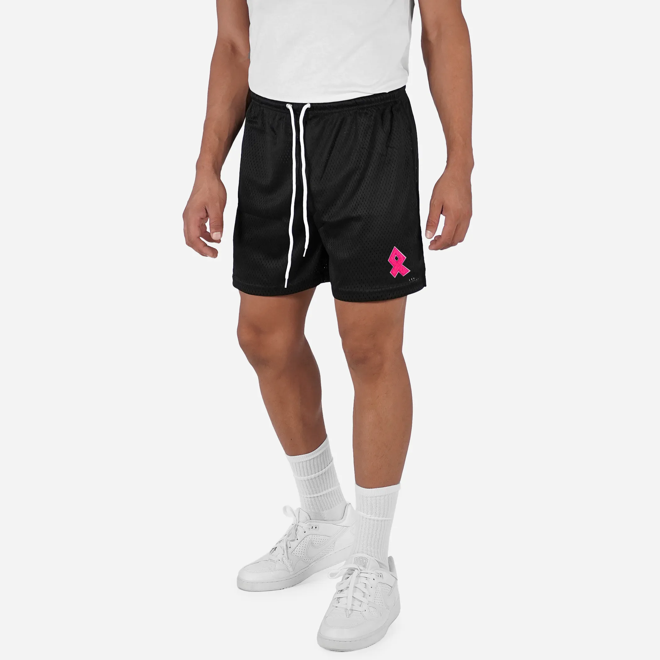 Pink Ribbon Patch Shorts - 7"