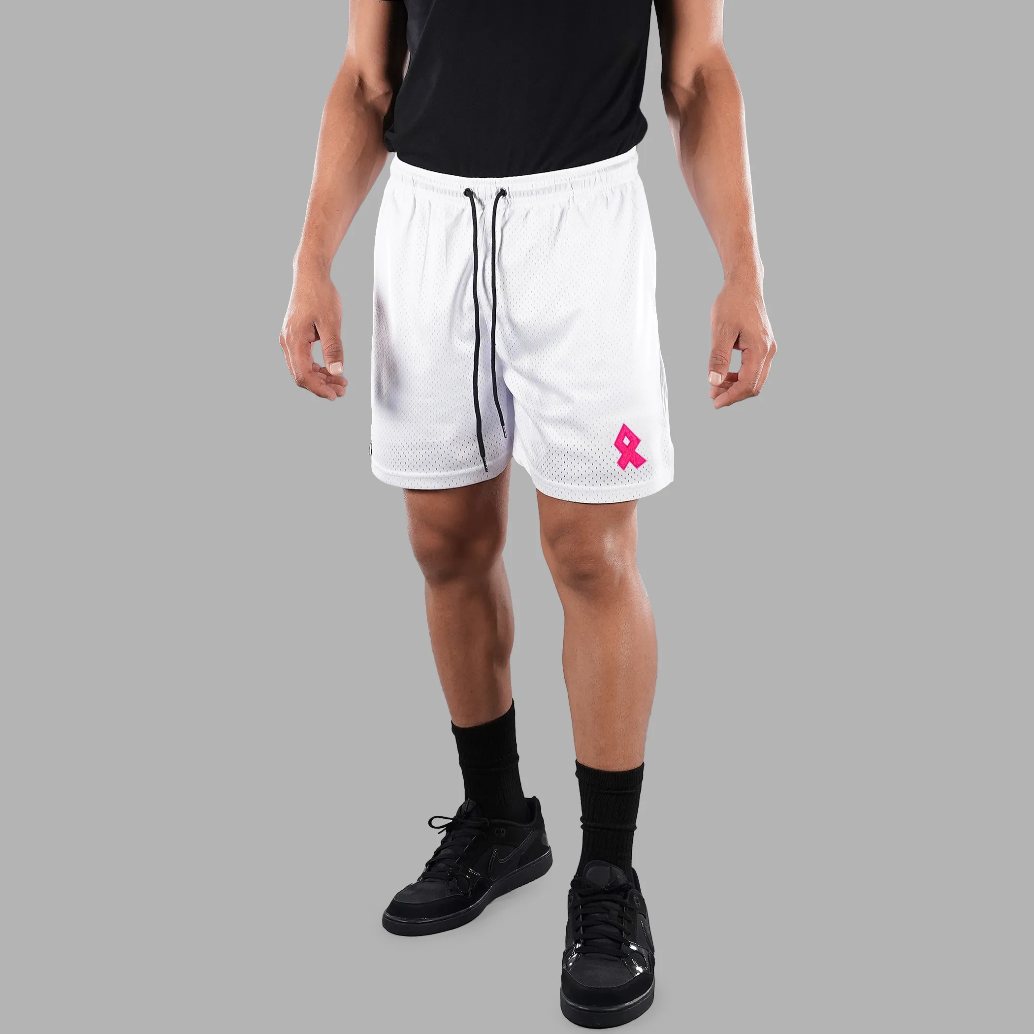 Pink Ribbon Patch Shorts - 7"