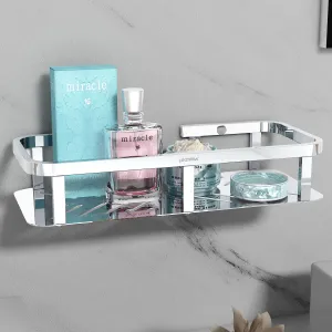 Plantex Stainless Steel 304 Grade Shelf for Bathroom/Storage Organizer for Bathroom/Kitchen Rack - Bathroom Accessories - Pack of 1 (12x5 Inch, Chrome)
