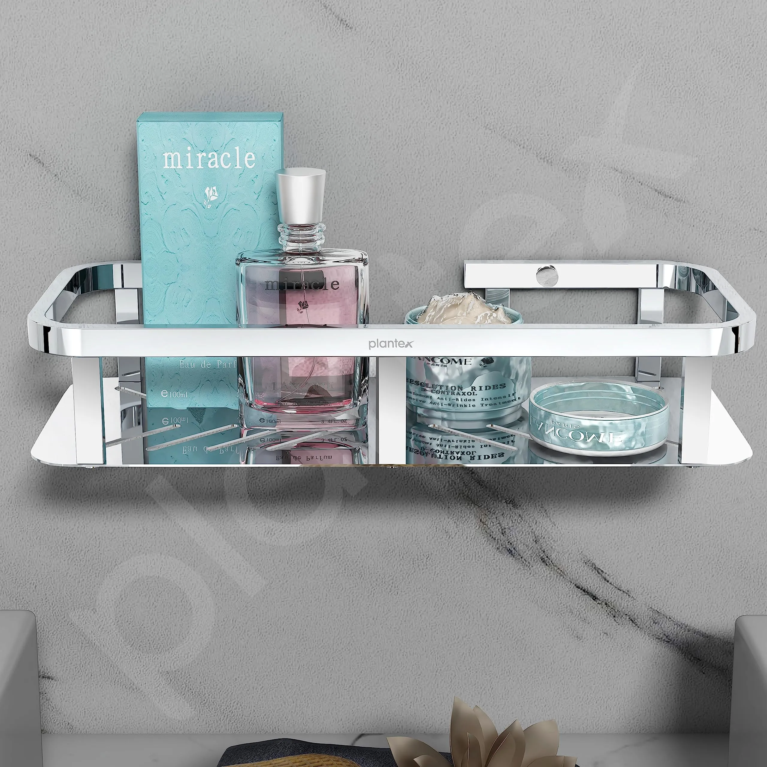 Plantex Stainless Steel 304 Grade Shelf for Bathroom/Storage Organizer for Bathroom/Kitchen Rack - Bathroom Accessories - Pack of 1 (12x5 Inch, Chrome)