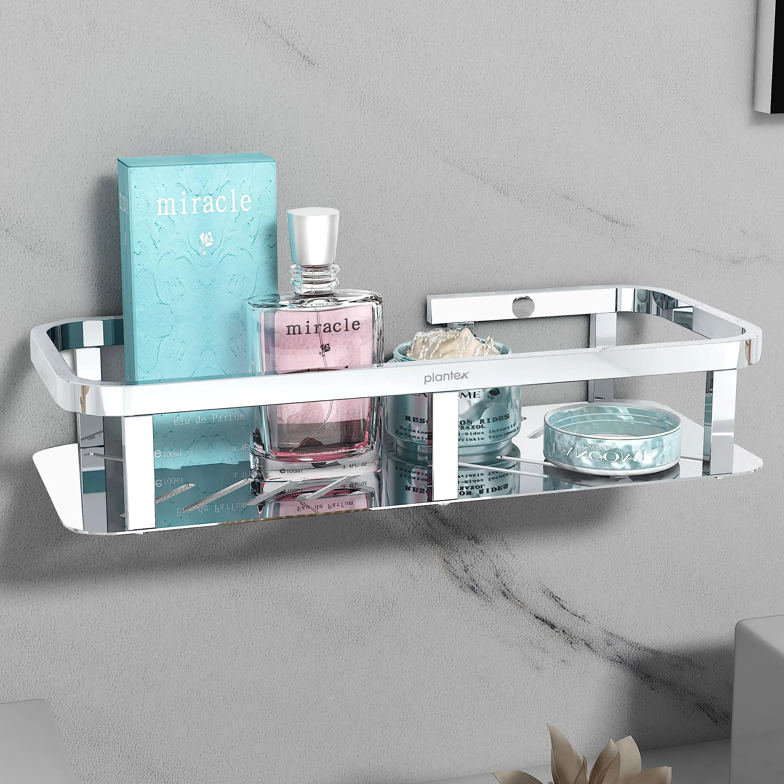 Plantex Stainless Steel 304 Grade Shelf for Bathroom/Storage Organizer for Bathroom/Kitchen Rack - Bathroom Accessories - Pack of 1 (12x5 Inch, Chrome)