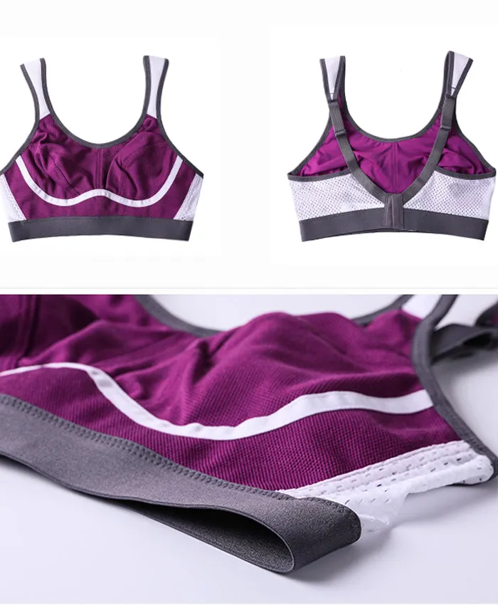 Plus size high impact wireless non-padded sports bra (32C-44F)