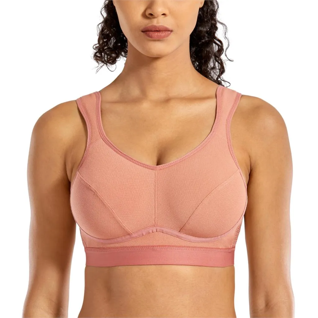 Plus size high impact wireless non-padded sports bra (32C-44F)