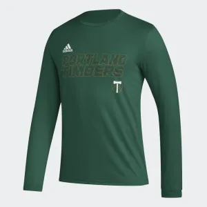 PORTLAND TIMBERS FC MEN'S LONG SLEEVE PLAID SCRIPT TEE