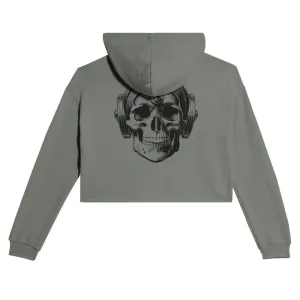 Powerlifting Skull Women's Cropped Hoodie