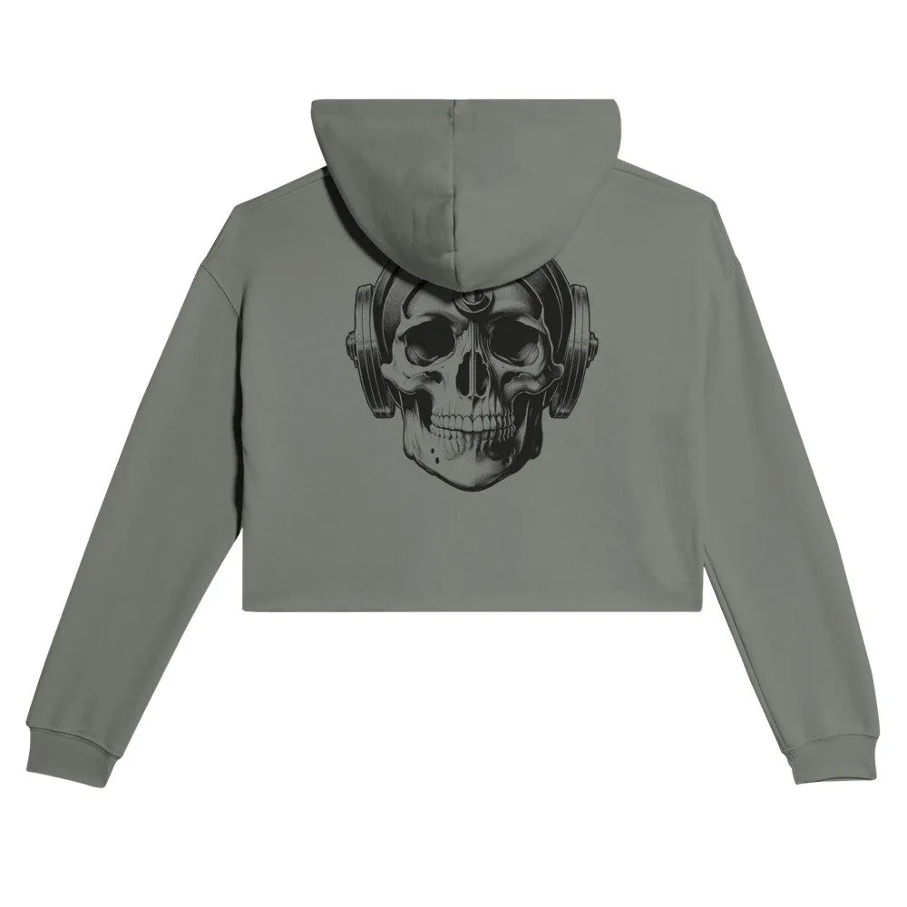Powerlifting Skull Women's Cropped Hoodie