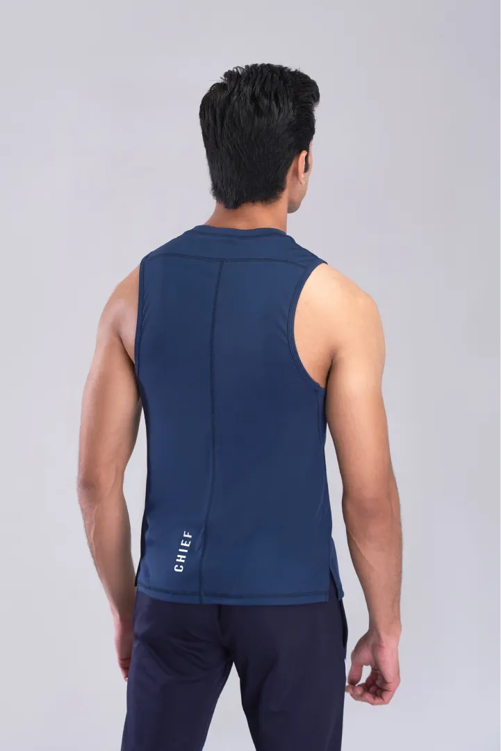 PowerRise Gym Tank - Navy Blue