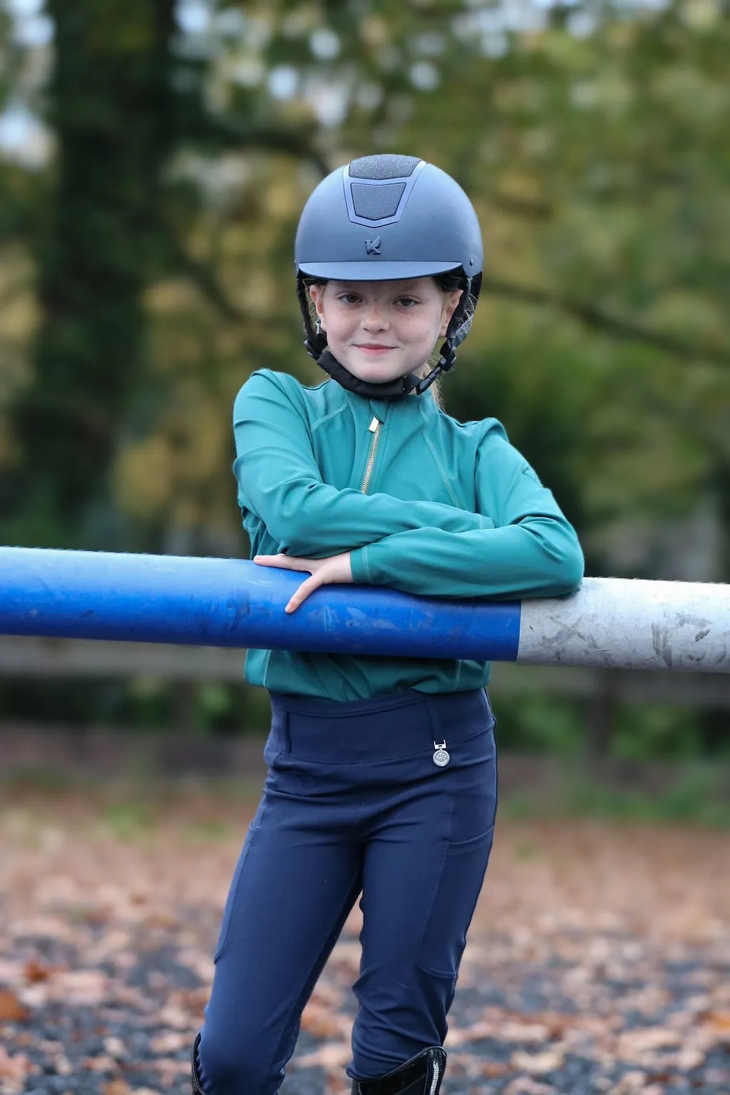 Premium Navy children’s Equestrian Riding Tights by Halt Equestrian - Superior Comfort and Style for Riders