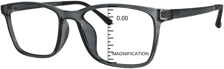 ProEyes Preston, Progressive Blue Light Blocking Readers, 0 Strength on Top Lens, Lightweight, Flexible, Durable