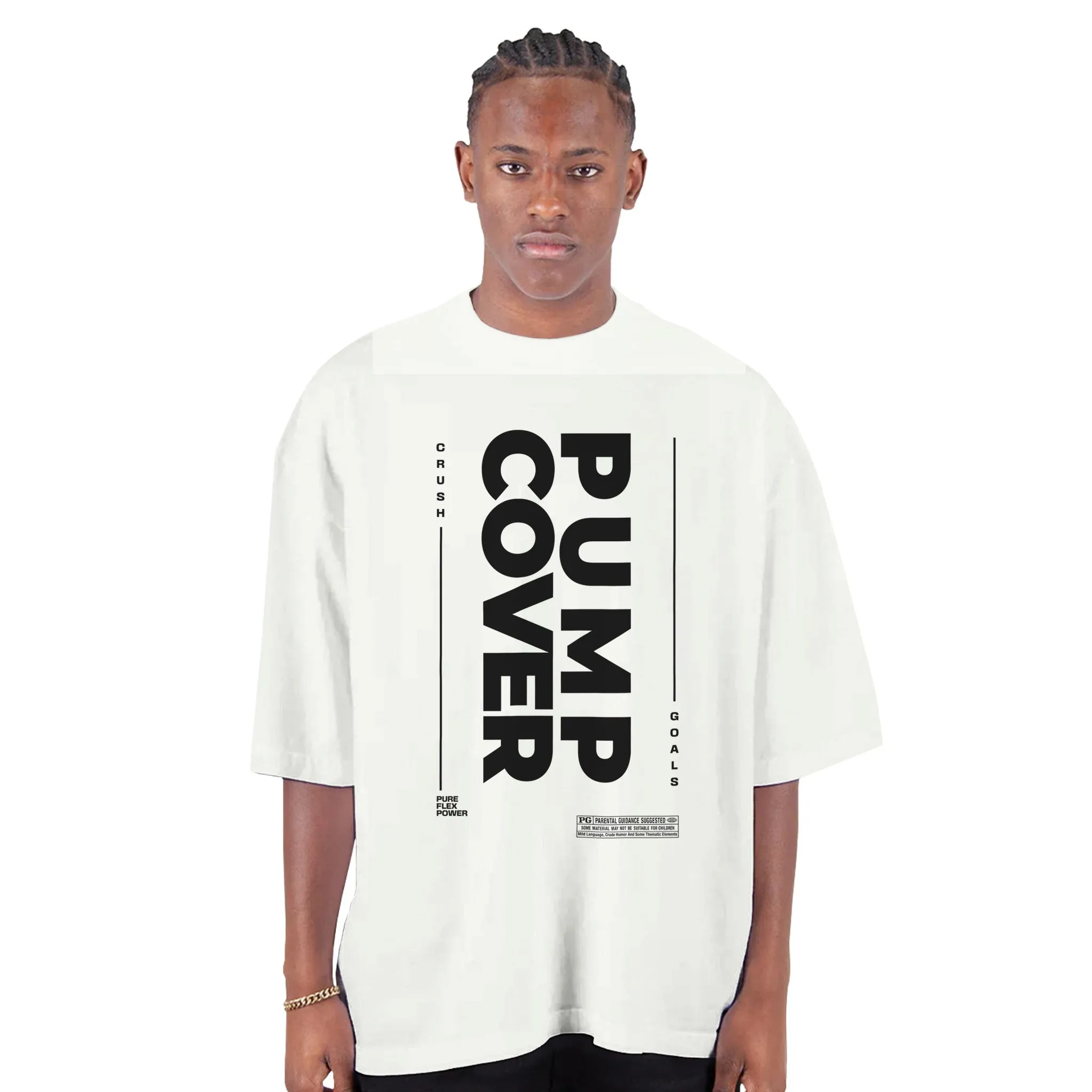 Pump Cover Men's Oversized Drop-Shoulder Crewneck T-Shirt