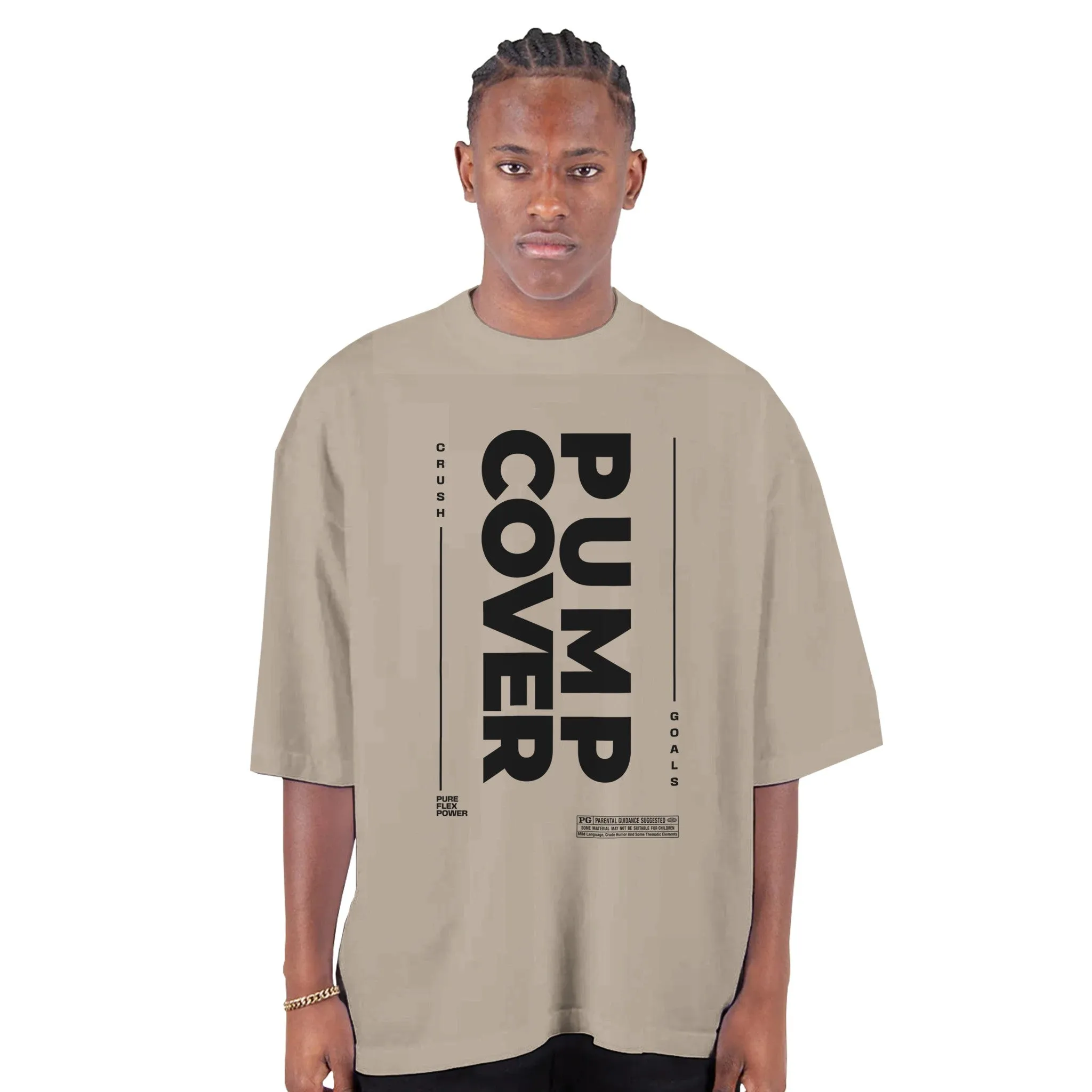 Pump Cover Men's Oversized Drop-Shoulder Crewneck T-Shirt