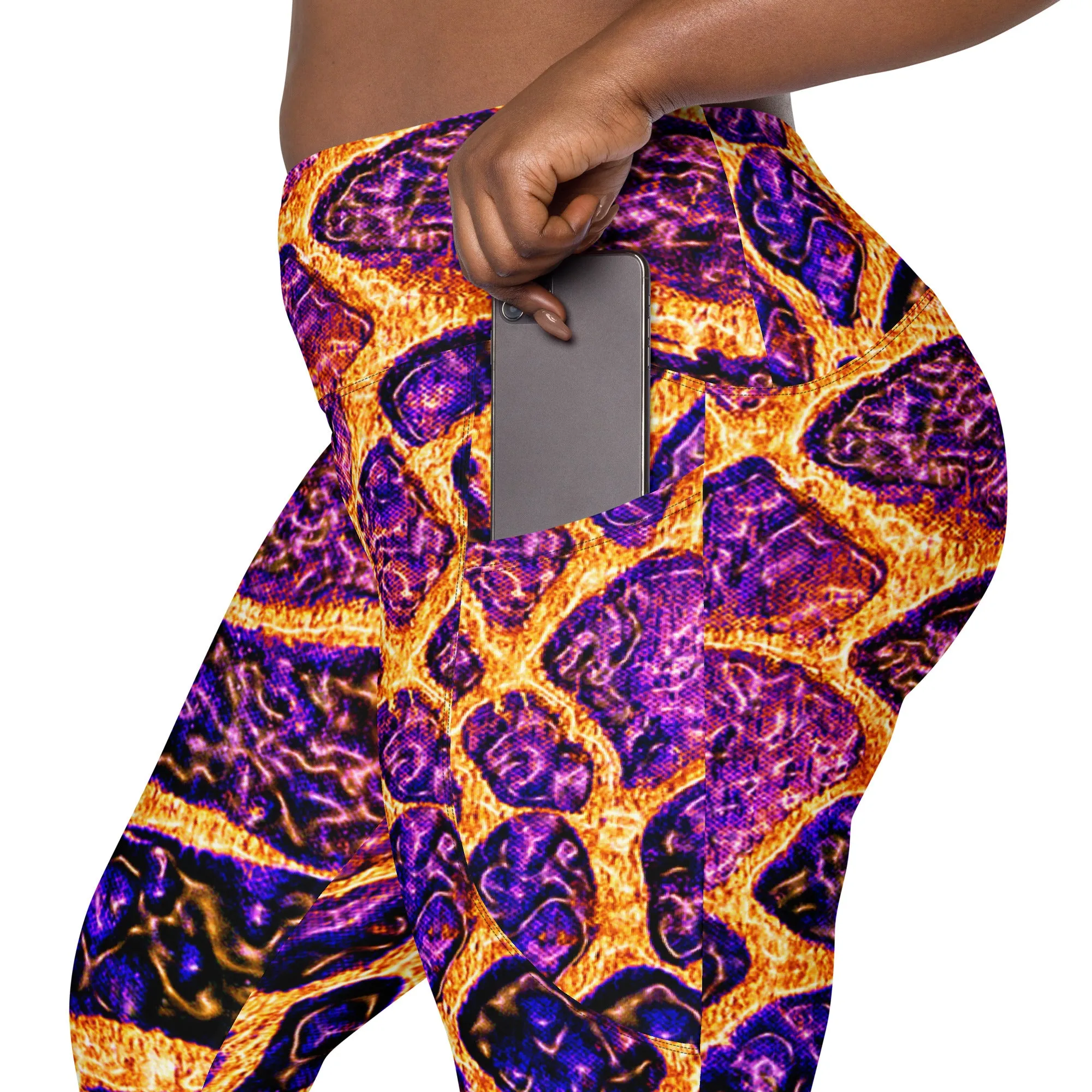 Purple and Gold Reptile Print Leggings, lioness-love