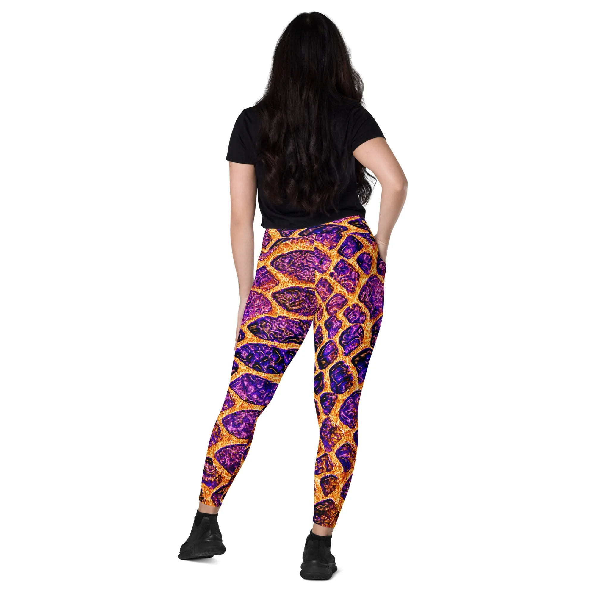 Purple and Gold Reptile Print Leggings, lioness-love