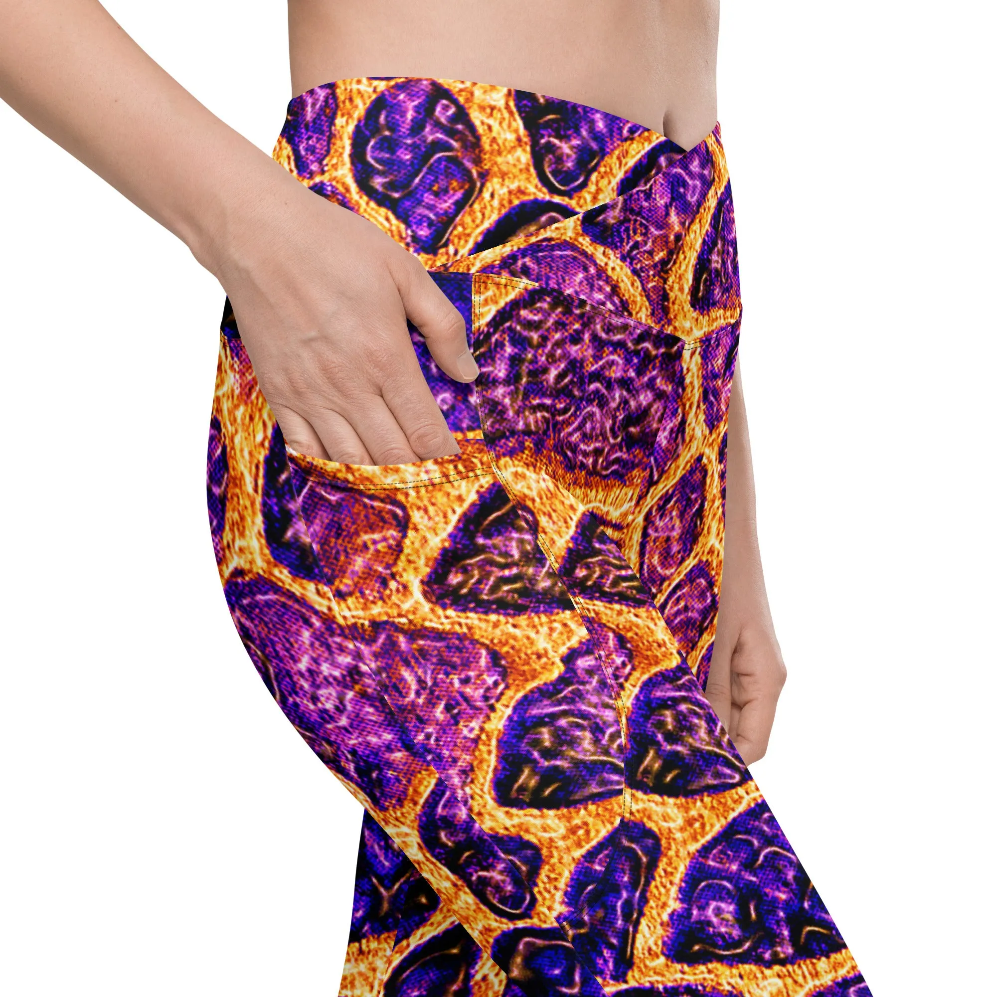 Purple and Gold Reptile Print Leggings, lioness-love