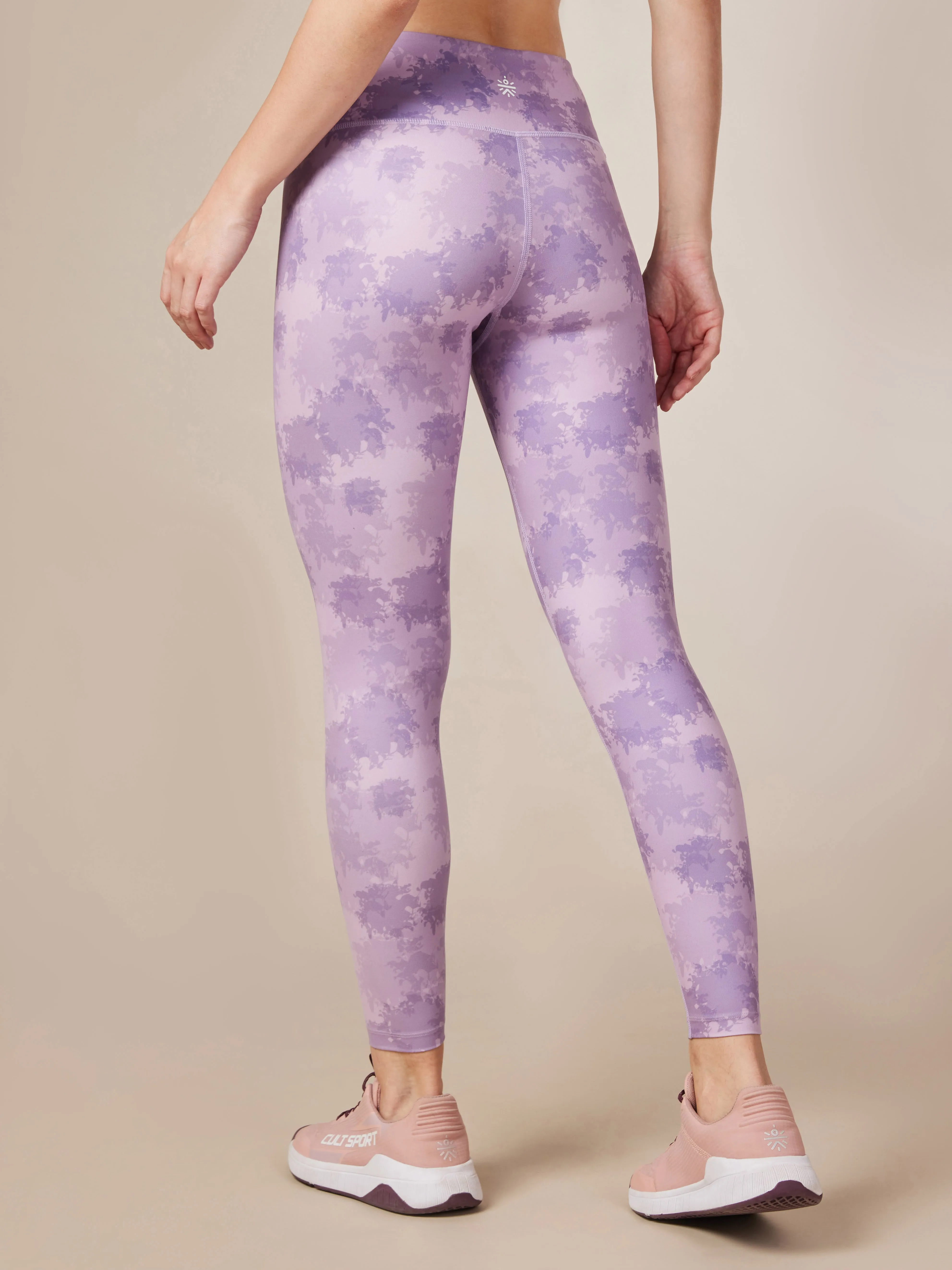 Purple Printed Performance Tights