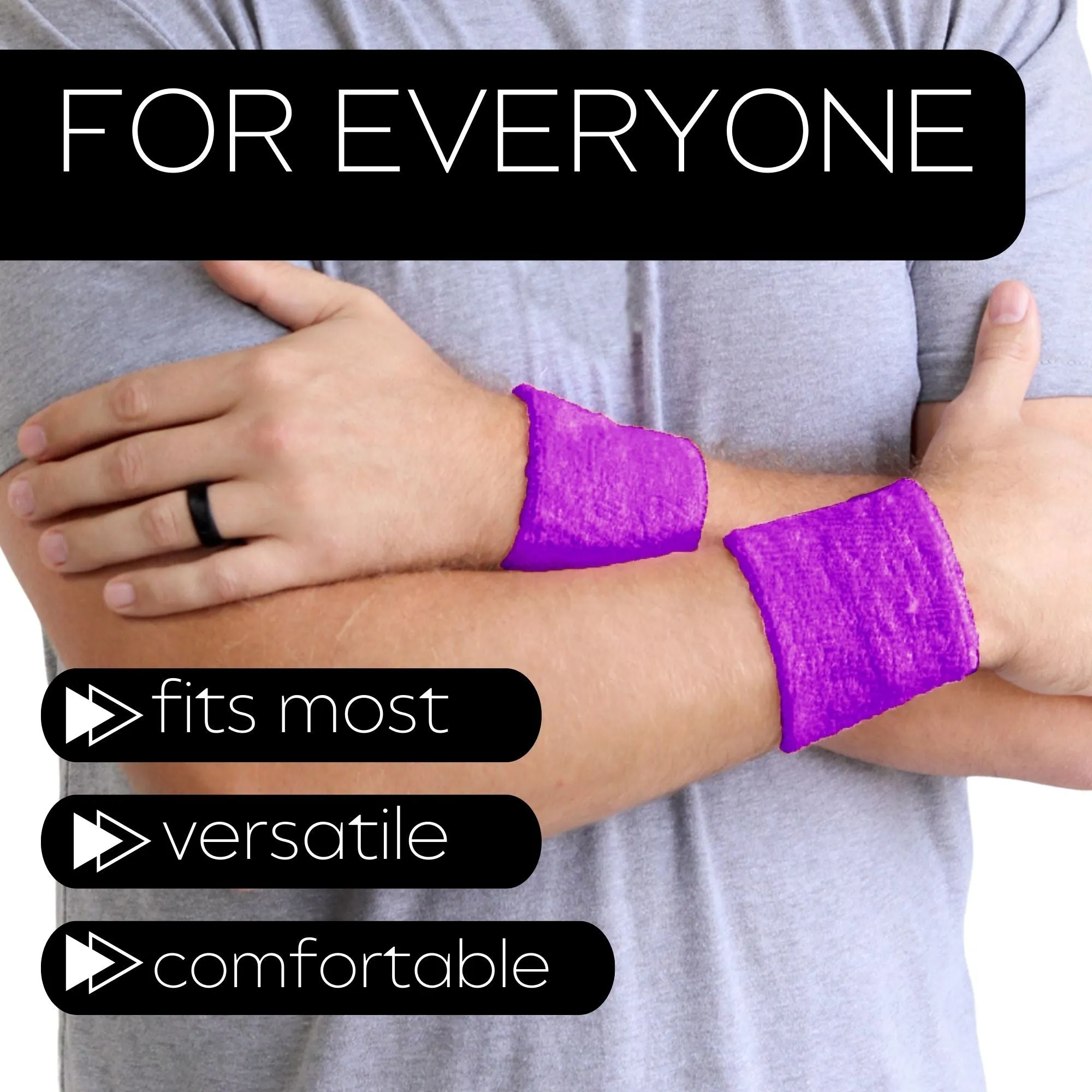 Purple Wrist Sweatbands - 2 Pack